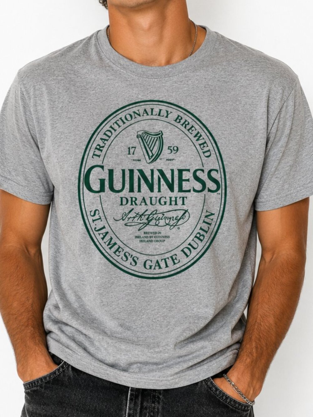 Guinness Draught T Shirt M Traditional Brewed Graphic Tee St. James‎ Gate BBQ
